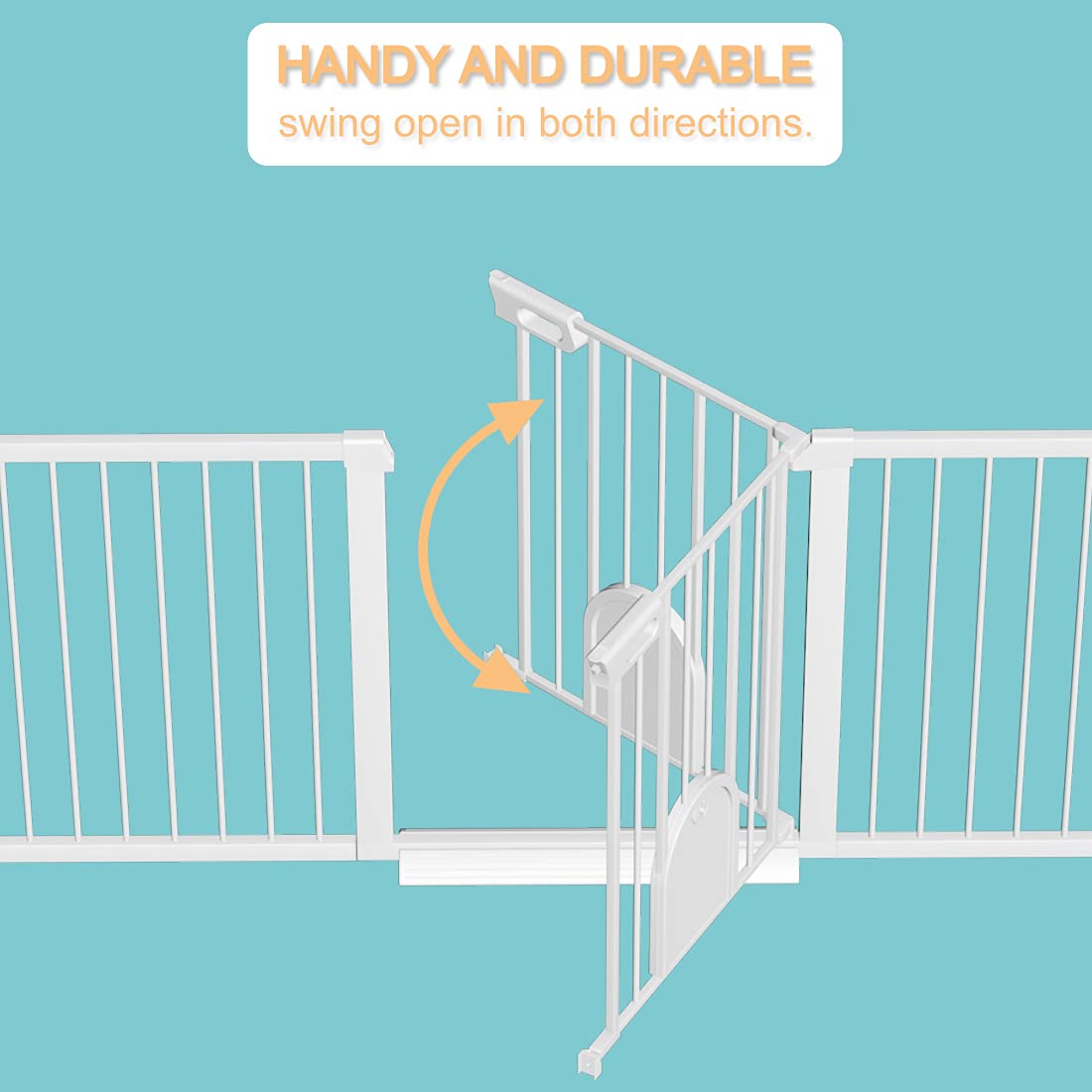 Extra Wide Baby Gate with Cat Door-White