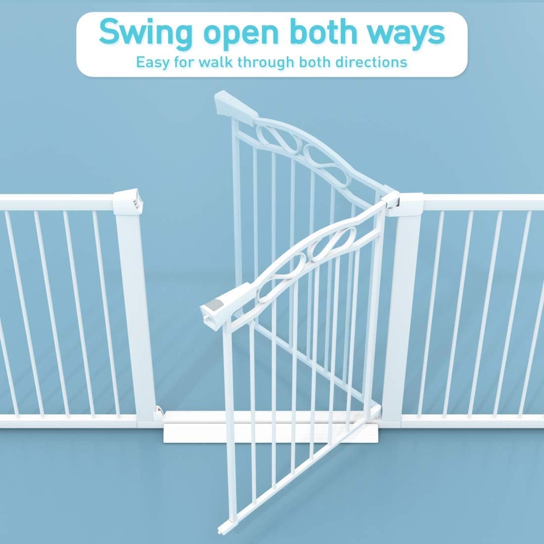 Extra Wide Baby Gate Pressure Mounted Pet Gate-White